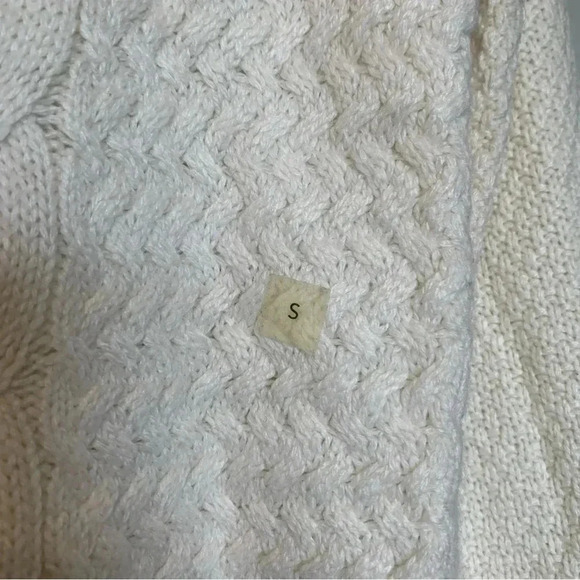 NWT  LOFT cotton wool rabbit hair blend cable knit ivory sweater - Picture 2 of 5